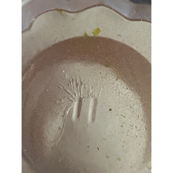 Vintage AVON 70's Frosted Glass Candy, Trinket, Power Dish. Gold Detail. - Picture 5 of 6